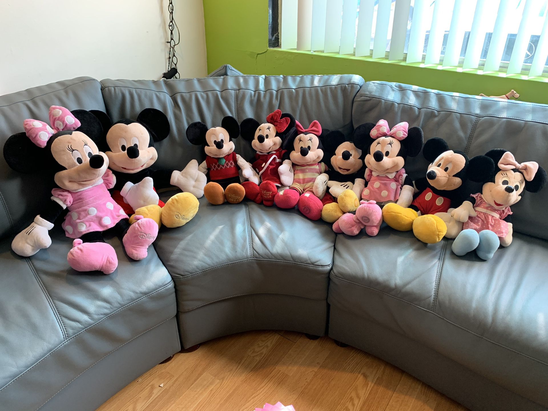 Mickey and Minnie plush collection.