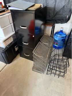 Office/ classroom organization: file cabinet and trays