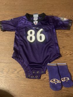 Ravens Jersey onesie 24 months and matching socks