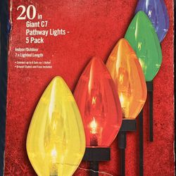 Home Accents 20” Multicolored Giant C7 Pathway Lights