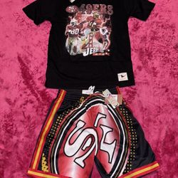 49ers Jerry Rice SHORTS & TEE SET 