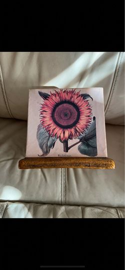 Flos Solis Major Botanical Sunflower Art Tile