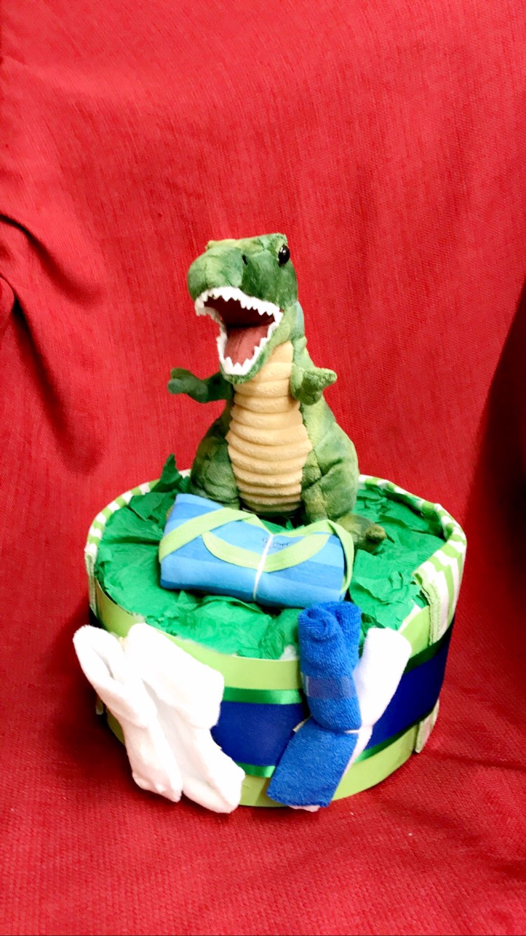 Dino diaper cake