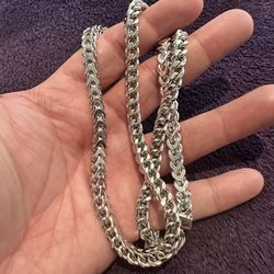 Solid 925 Silver Franco Chain (Rhodium)