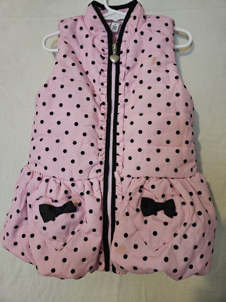 Pink and Black Girls Sleeveless Vest