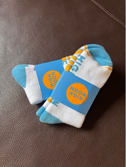 High Noon unisex White & Blue Athletic Ankle Socks