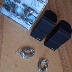 2 BOSE ACOUSTIMASS DOUBLE CUBE SPEAKER BLACK REDLINE HOME THEATER SYSTEM
