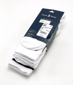 *NEW* Men Psycho Bunny 3 Pack Sport Socks WHITE (B6F997D200 100) 👍