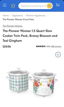 The Pioneer Woman 1.5 Quart Slow Cooker Twin Pack, Breezy Blossom