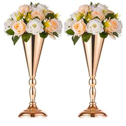 10 gold trumpet centerpieces 20”