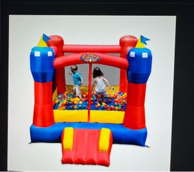 New Bounce House used 2x ! Toys, Games, Little tyke art set and chair , new pink play rug