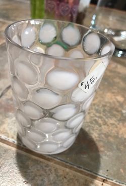 Vintage tumbler Opalescent coinspot, clear, nineteen thirties, glass antique collectible glass