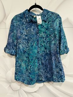 DRESS BARN Paisley button-up LRG
