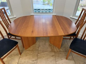 Wood Dining Table With 4 Chairs