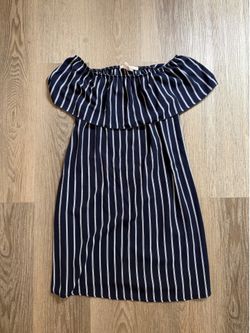Stripped Off the Shoulder Dress