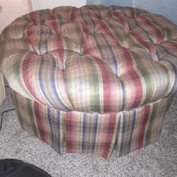 Large Roundt Ottoman Footstool Comfy On Wheels
