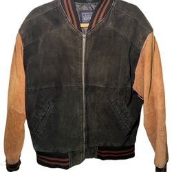 Basic Editions Vintage Bomber Jacket Suede