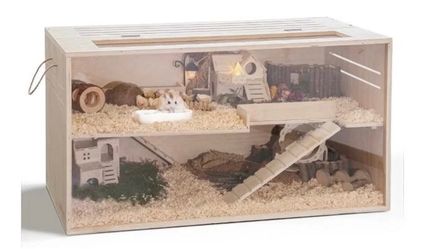 Extra Large Pine Small Animal Habitat for Small Animals 40" New, Open Box 40" x 20" x 20"