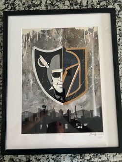 Framed Raiders/Golden Knights Picture