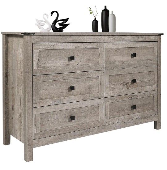 Grey 6 Draw Dresser 