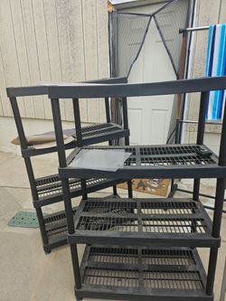 Black Plastic Storage Shelving Units