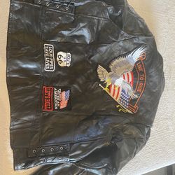 Real Leather Bike Coat 