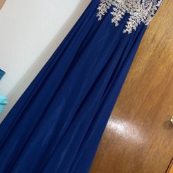 Royal Blue Long Fancy Dress