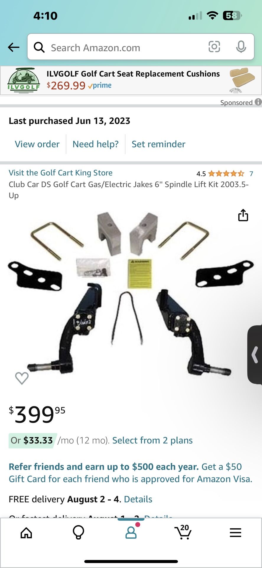 Jakes 6” Lift For Club Car