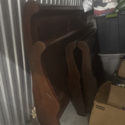 Twin Sleigh Bed w/ Trundle + 2 Mattresses – Complete Set