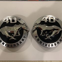 2 OEM 2004 Ford Mustang 40th Anniversary Fender Emblems Badges L&R Set