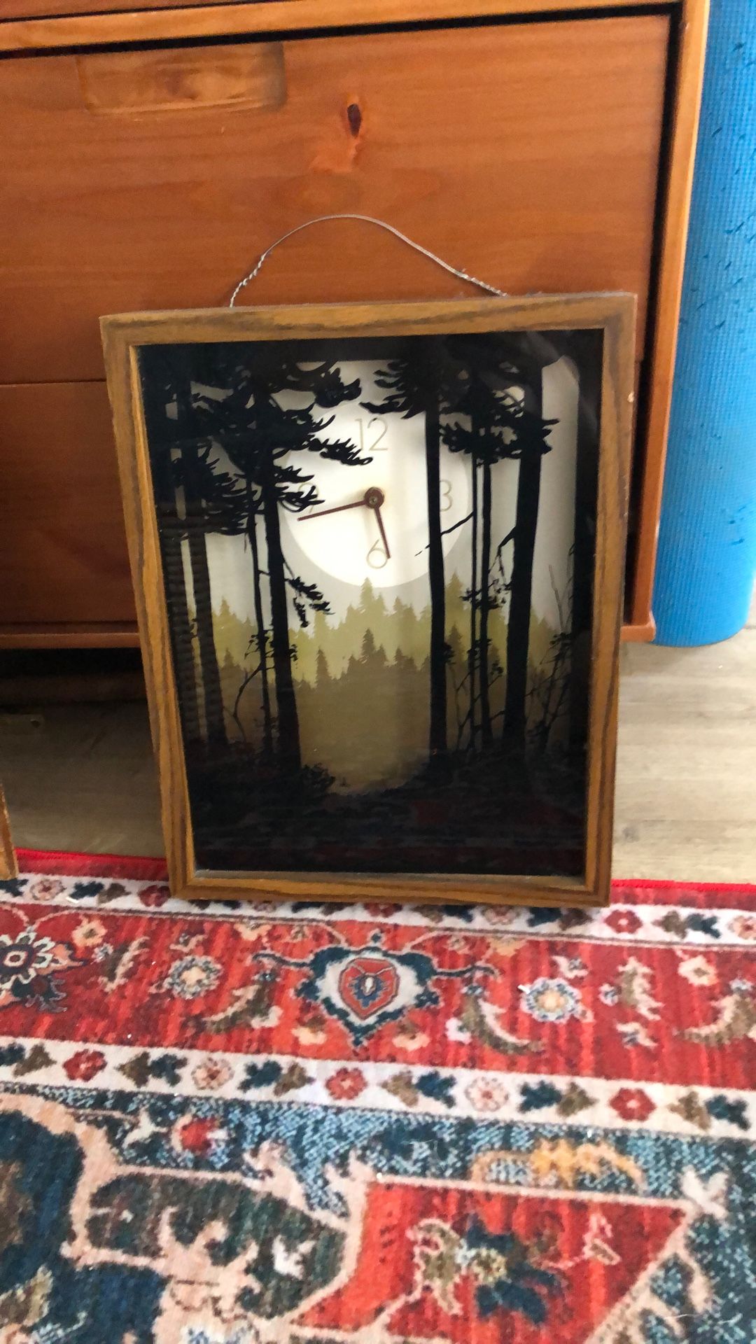 As Is Antique Vintage Forest Wall Clock