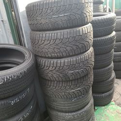 225 50 17 (4) HIGH TREAD Snow used tires FREE installation and balance