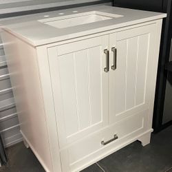 30 In White Vanity 