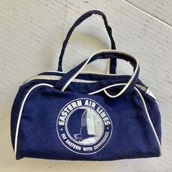 1950s Eastern Airlines Logo Advertising Mini Zippered Duffle Utility Bag Aviation Memorbilia 