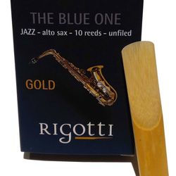Rigotti RG.JSA Gold Jazz Alto Saxophone Reeds - 3 Medium (10-pack), Unopened Boxes 