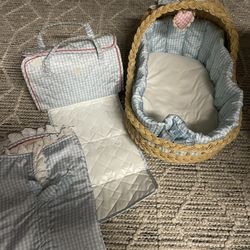 Bitty baby Bassinet, Sleeping Bag, And Diaper Bag