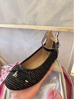 Girls Black Sparkle Dress Flats – Size 2