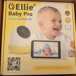 Ellie Pro Baby Monitor with Camera and Audio,5'' IPS 2K UHD Resolution,6000mAh Battery, Remote Pan-Tilt-5X Zoom, 2-Way Talk,No WiFi, Night Vision, Vir