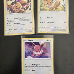 Pokémon cards 3 Eevee Holo promo cards
