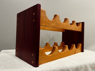 Handcrafted two-tier wine rack