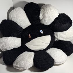 Plush Pillow 2ft Large Black & White Hype Sunflower Anime Kawaii Japan