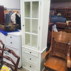 Curio Display Cabinet Glass Shelves Lights