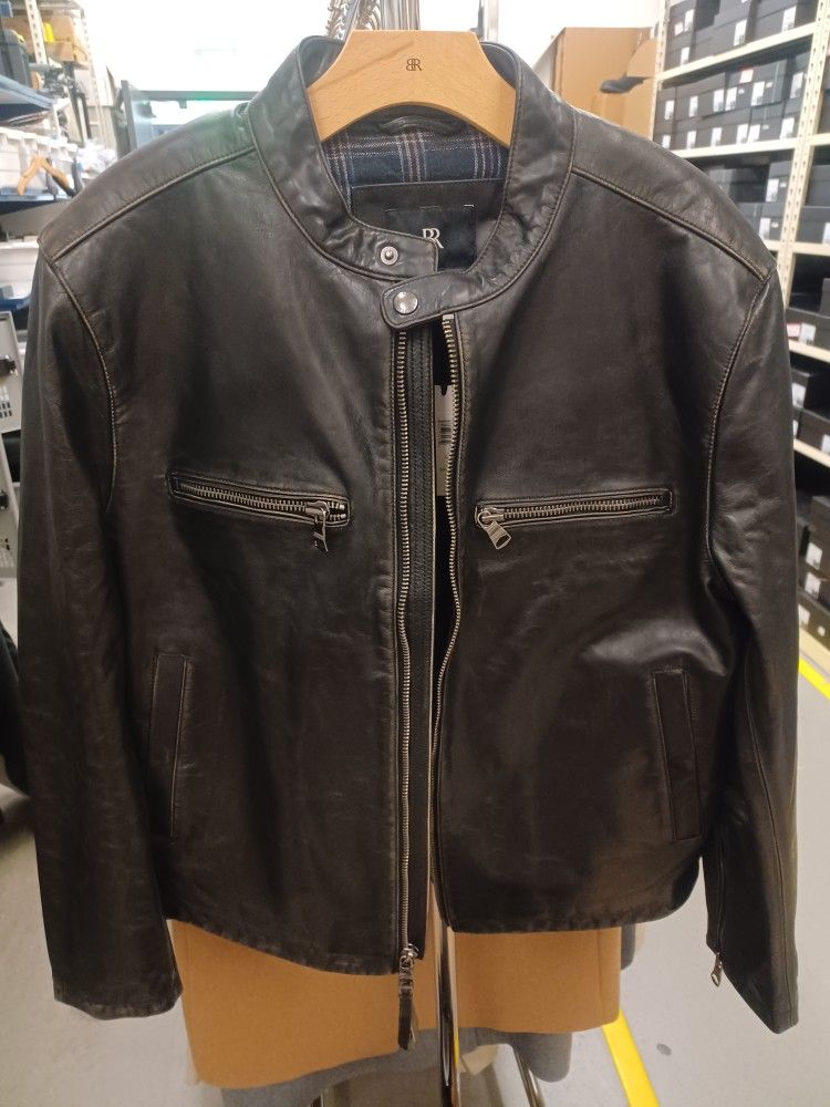 100% Men's Leather Biker Jacket. Size L
