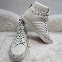 GUESS GMMILLION Men’s White High Top Sneakers Man Made GMMILLION Size 9.5