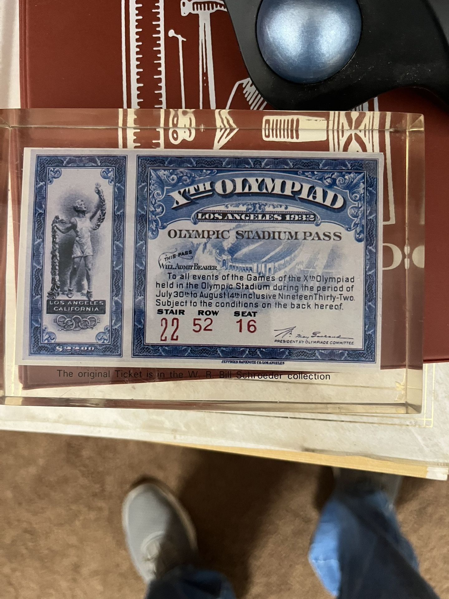 1932 Olympic stadium pass for all games