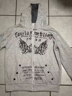 Grey white angel wings hoodie vintage 