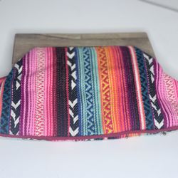 Chloe & Lex Wooden Frame Clutch – Multicolor Woven Textile – New With Tag 