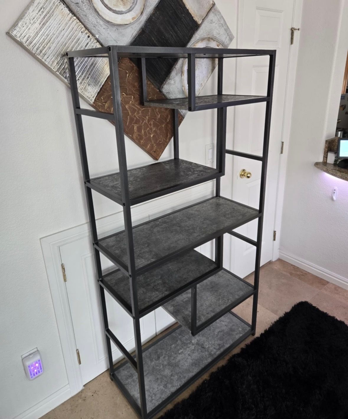 Tall Open Geometric Bookcase