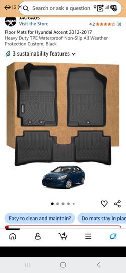 Hyundai Accent 2012-2017 Black TPE Floor Mats