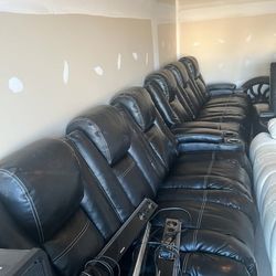 Black,Leather Theater Seats